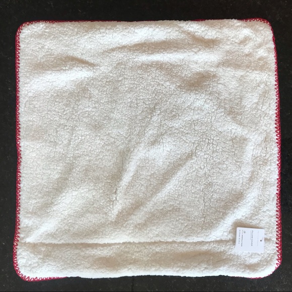 New Pottery Barn Thermal Sherpa Back Knit Pillow Cover, Red & Cream Cozy Pillow - Picture 3 of 16